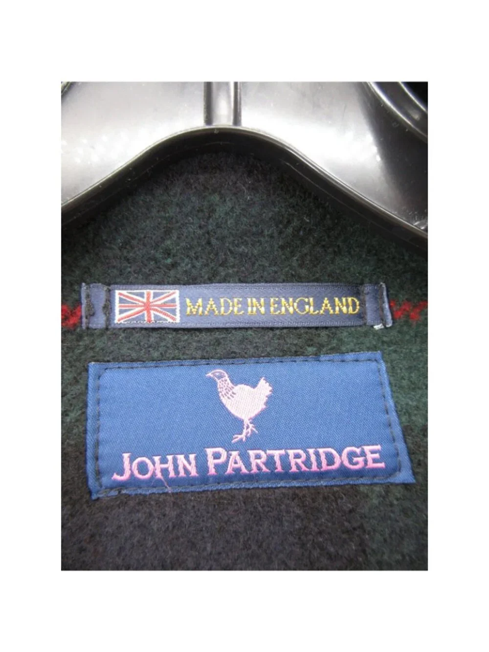VINTAGE John Partridge Jacket 48 Navy Wool Blend Tartan Lined England